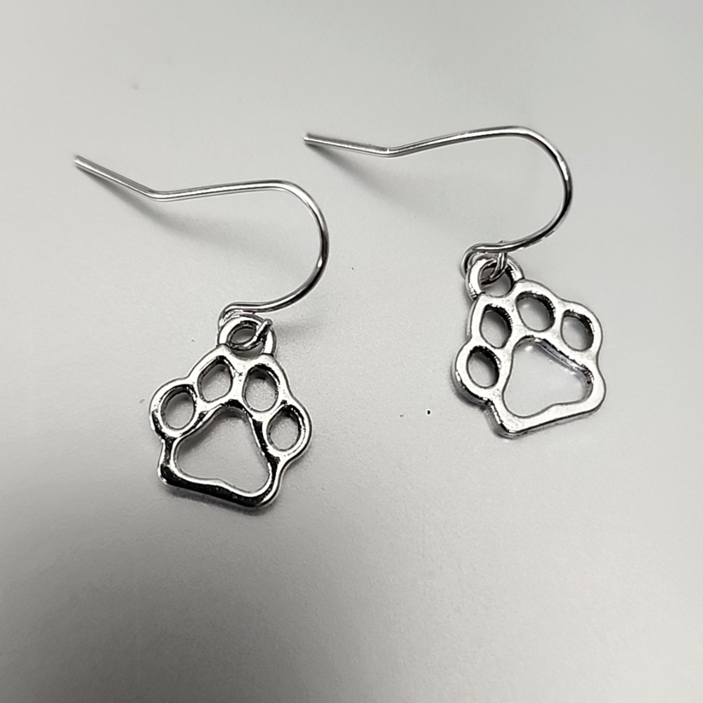 PAW Print Earrings 925 posts Adorable for a Pet Lover  Tibetan charms
